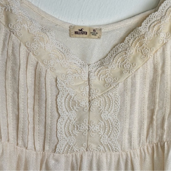 HOLLISTER Vintage Y2K Babydoll Lace Trim Ethereal Cami Tank Top Ivory Cream XS/S - Picture 4 of 12
